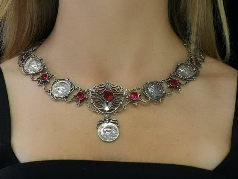 Victorian silver parure set, bracelet, necklace and earrings (image 2 of 9)